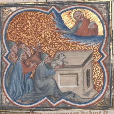 Sacrifice des Hébreux dans le Désert (Bible historiale de Petrus Comestor, F71v) - Jean Bondol
