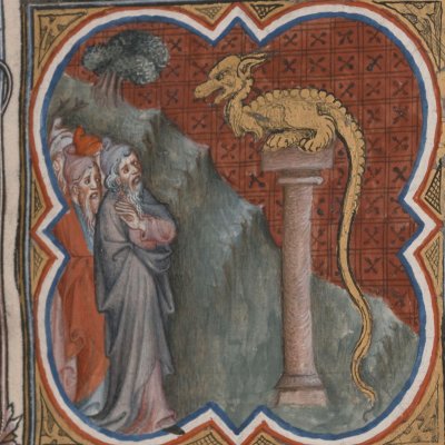 Le serpent d’airain (Bible historiale de Petrus Comestor, F90r) - Jean Bondol