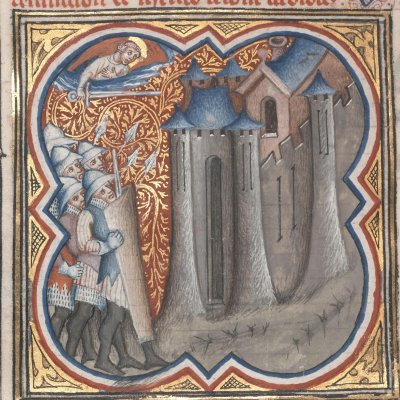 Destruction de Jéricho (Bible historiale de Petrus Comestor, F111v) - Jean Bondol