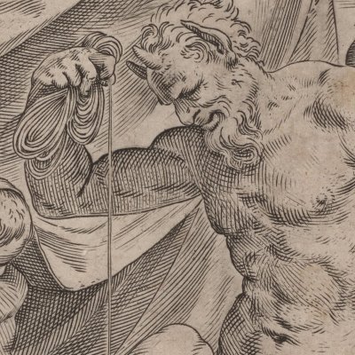 Nymph and satyr with a plumb line (Lascivie) - Carracci