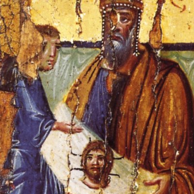 Présentation du Mandylion au roi Abgar (Monastère de Ste Catherine, Sinaï)