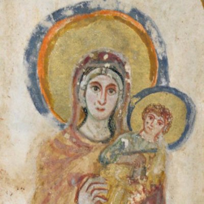 Vierge à l’enfant (Évangiles de Rabbula, fol 1v)