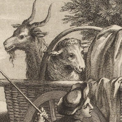 Le cochon, la chèvre & le mouton (La Fontaine, Desaint & Saillant, 1755) - Oudry
