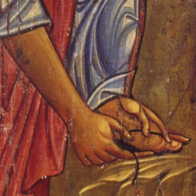 Moïse se déchausse devant le Buisson ardent (Monastère de Ste Catherine, Sinaï)