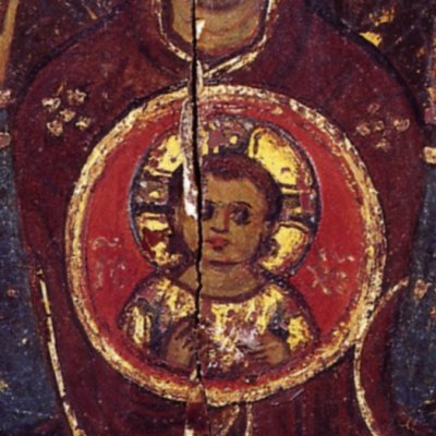 La Vierge, Moïse et Euthymios II (Monastère de Ste Catherine, Sinaï)