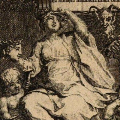 Frontispice avec Thalie (Œuvres de Plaute, t. 1, Amsterdam, 1719) - J. Wandelaar