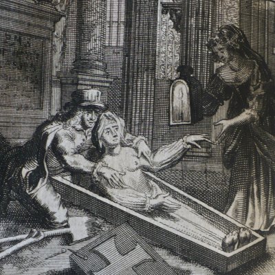 Une Parisienne contrefait la morte (Heptaméron N60, Amsterdam, 1698)