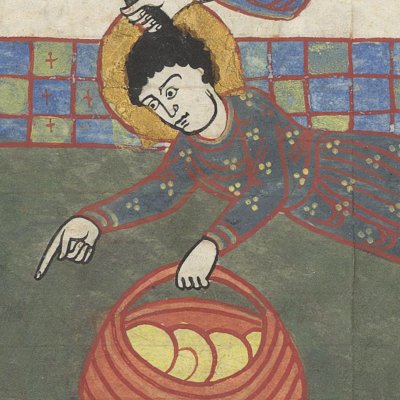 Habacuc nourrit Daniel dans la fosse aux lions (Beatus a Liebana, Commentarius in Apocalypsin…)