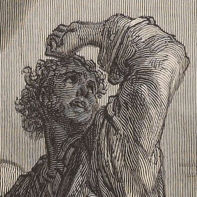 Un oiseau ou un ami (E. Poe, Le Corbeau, 24) - Gustave Doré
