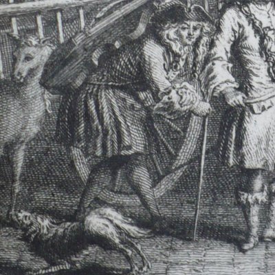 Arrivée des comédiens au Mans (Scarron, Roman comique, 1737) - Folkema > Pater