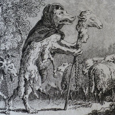 Le moine loup & ses brebis (Heptaméron, Berne, 1780, N22) - Dunker