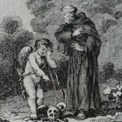 Le moine face aux désastres de sa lubricité (Hept., Berne, 1780, N23) - Dunker