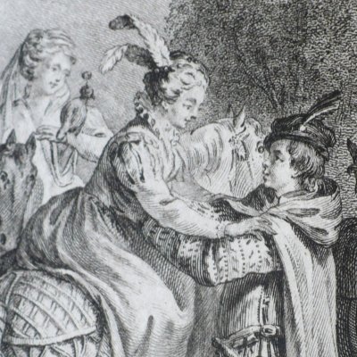 La reine face au miroir d'Élisor (Heptameron, Bern, 1780, N24) - Feudeberg