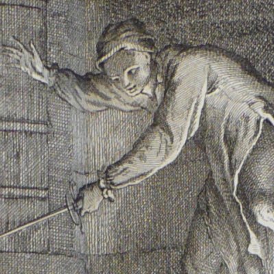 La Rappinière embroché par une chèvre (Scènes du Roman comique, 3) - Oudry