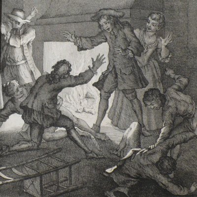 Renouvellement du combat (Scènes du Roman comique, 10) - Oudry