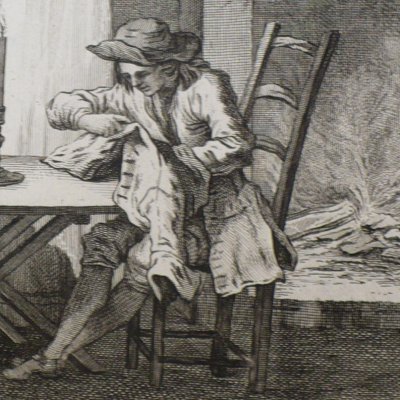 L’Olive rétrécit l’habit de Ragotin (Scènes du Roman comique, 21) - Oudry
