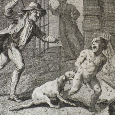 Ragotin nu renverse des ruches à miel (Scènes du Roman comique, 25) - Oudry