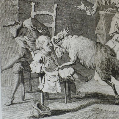 Ragotin réveillé par un bélier (Scènes du Roman comique, 26) - Oudry