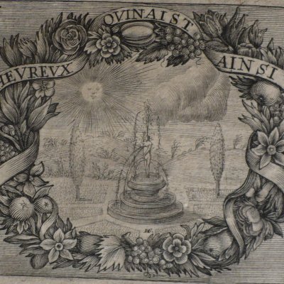 Le Roman comique, vignette de la page de titre (éd. Toussaint Quinet, 1651)