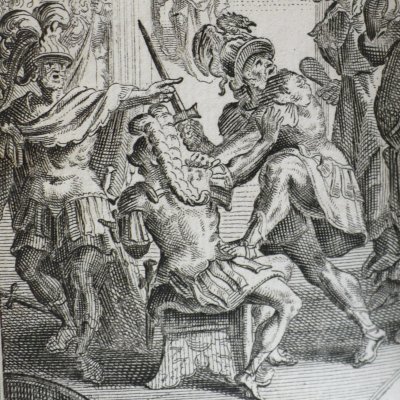 Frontispice du Roman comique (Œuvres de M Scarron, Amsterdam, Mortier, 1704, t7)