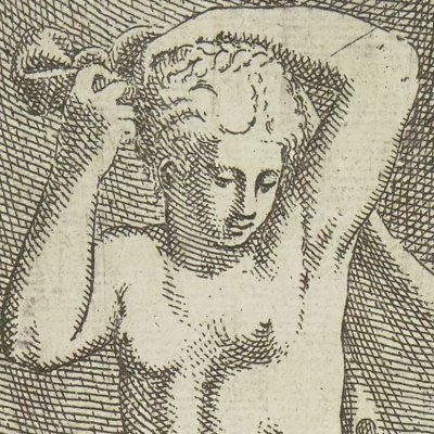 Pygmalion sculptant sa statue - Léon Davent d’après Primatice