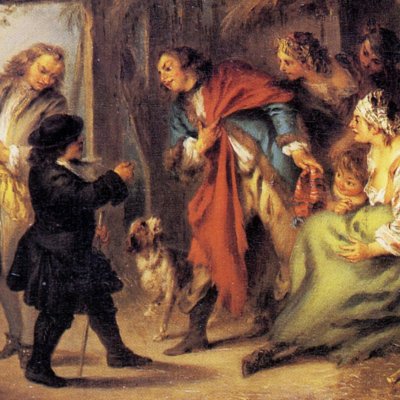 Ragotin trouve des Bohémiens dans sa maison de campagne (Roman comique) - Pater