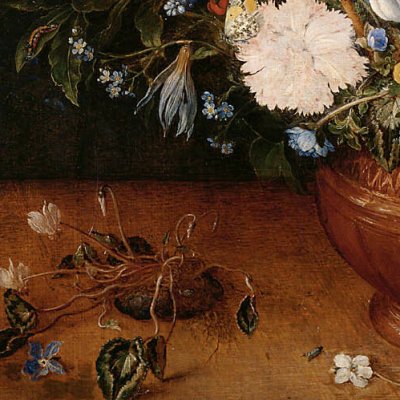 Bouquet de fleurs dans un vase de terre - Jan Brueghel l’Ancien