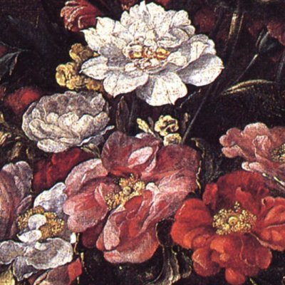 Bouquet de fleurs sur un coffret en copeaux - Jacques Linard