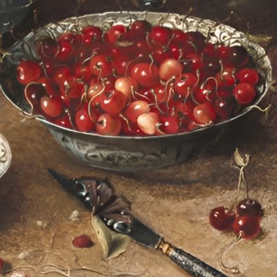 Nature morte avec cerises et fraises dans des coupes de porcelaine - Osias Beert