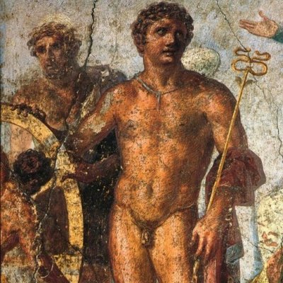 Junon regarde Mercure faire supplicier Ixion (Pompéi, Maison des Vettii)