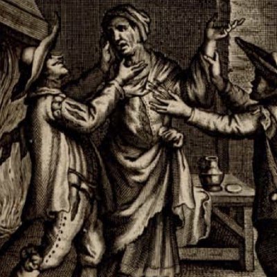 Une vieille omelette à la figure (G. de Alfarache, Anvers, 1681) - A. Voce (?)
