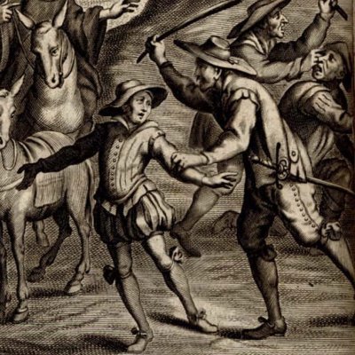 L’hôte vole le manteau de Guzman (G. de Alfarache, Anvers, 1681) - J. Lamorlet