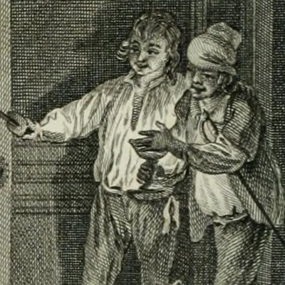 Guzman dans les bras d’une grosse cuisinière (Lesage, Œuvres choisies, 1810, t6, G. d’Alfarache) - Marillier