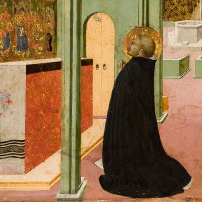 Saint Thomas inspiré par la colombe de l’esprit saint - Sassetta