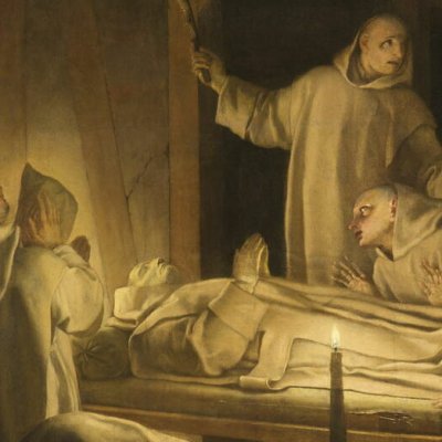 La mort de saint Bruno le 6 octobre 1101 (Vie de saint Bruno) - Eustache Le Sueur