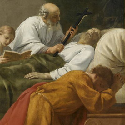 La mort de Raymond Diocrès (Vie de saint Bruno) - Le Sueur