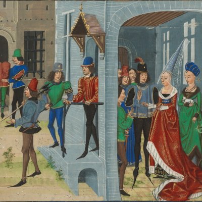 Fromont de Lens apprend la dévastation de son pays (Histoire de Charles Martel, fol9) - Loyset Liédet
