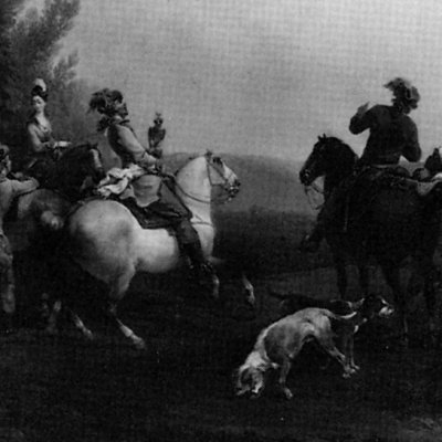 Un départ pour la chasse au vol - Loutherbourg d'après Philips Wouwerman ?