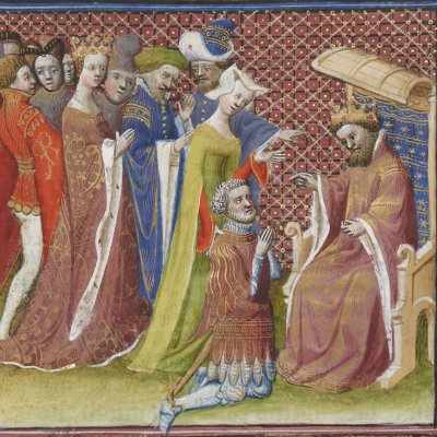 Bertelai aux pieds d’Arthur (Lancelot du lac, Ms Fr118) - M. des cleres femmes