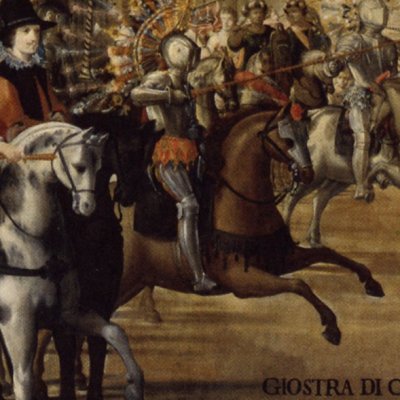 Joute à cheval en champ ouvert - Francesco Brizio