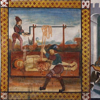 Le martyre de saint Érasme (église Saint-Sébastien de Plampinet)