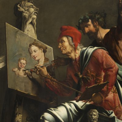 Saint Luc peignant la Vierge (version de Harlem) - Martijn van Heemskerck