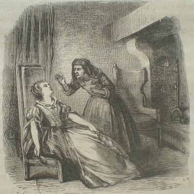 La Belle au bois dormant se pique au fuseau (Contes des fées, Garnier, 1872)
