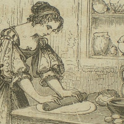 Peau d’âne prépare un gâteau pour le prince (Contes des fées, Garnier, 1872)