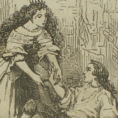 La Belle aux cheveux d’or tire Avenant de prison (Contes des fées, Garnier, 1872)