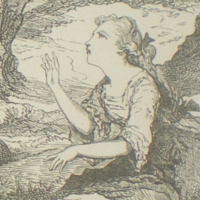 L'Oiseau bleu. Soussio's sister in front of Florine - (Contes des fées, Garnier)