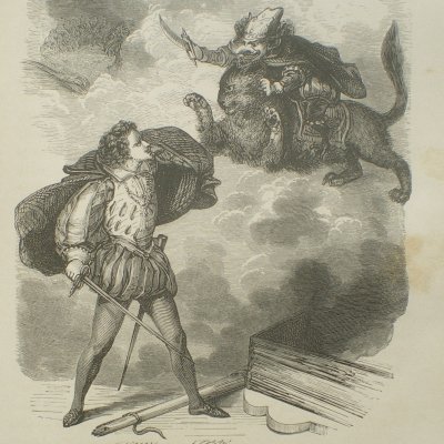 The Yellow Dwarf. 4. The King of the Gold Mines challenges him - (Contes des fées, Garnier)