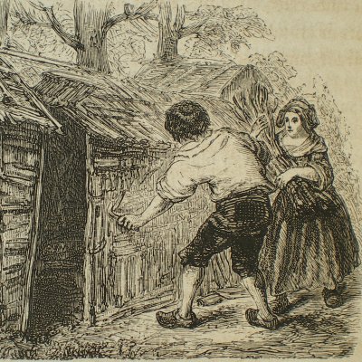Fleur d’épine. Tarare hébergé dans une masure (Contes des fées, Garnier, 1872)