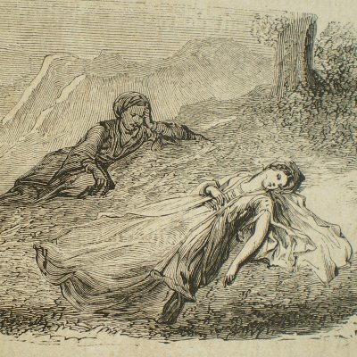 Tarare contemple Fleur d’épine endormie (Contes des fées, Garnier, 1872)