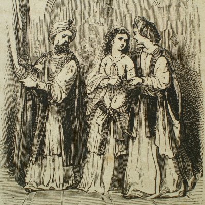 Fleur d’épine. Les époux conduits à leur chambre (Contes des fées, Garnier, 1872)